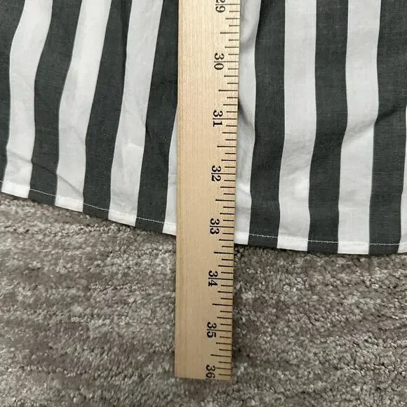 Banana Republic Shirt Womens XXL Gray White Striped Oversized Long Sleeve - Picture 13 of 13
